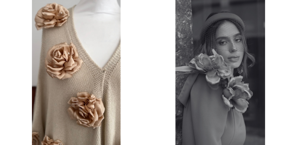 Flores de tela para vestidos de fiesta